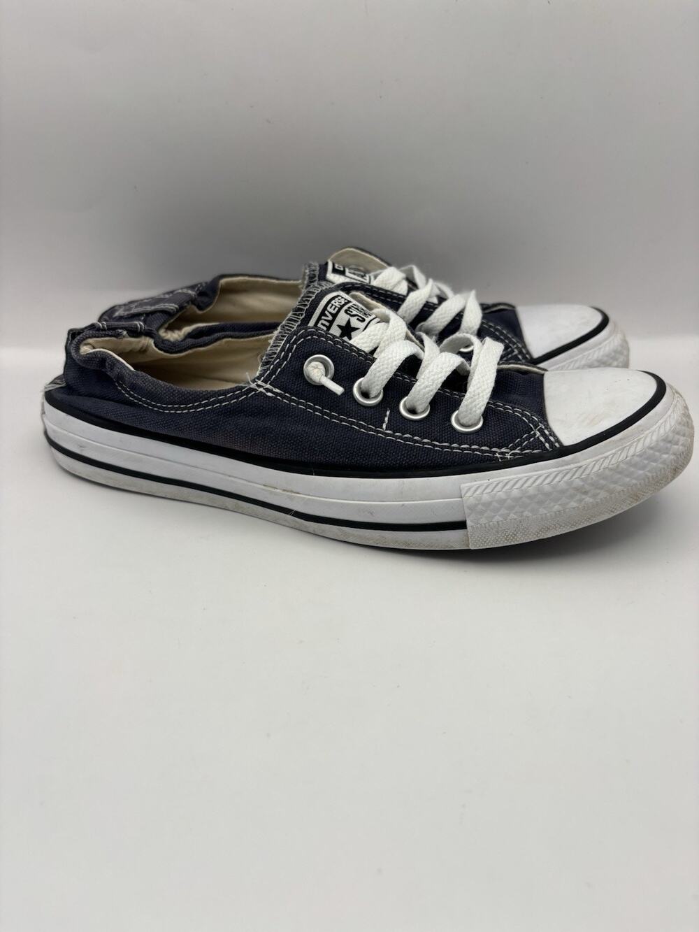 Converse Chuck Taylor All Star Shoreline Navy Slip On Shoes Women Size 7.5